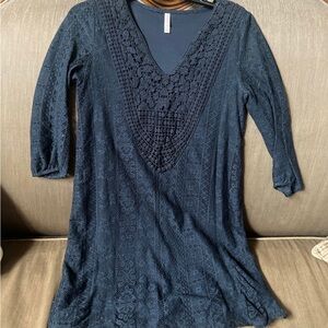 Xhilaration Dark Blue Lace Dress